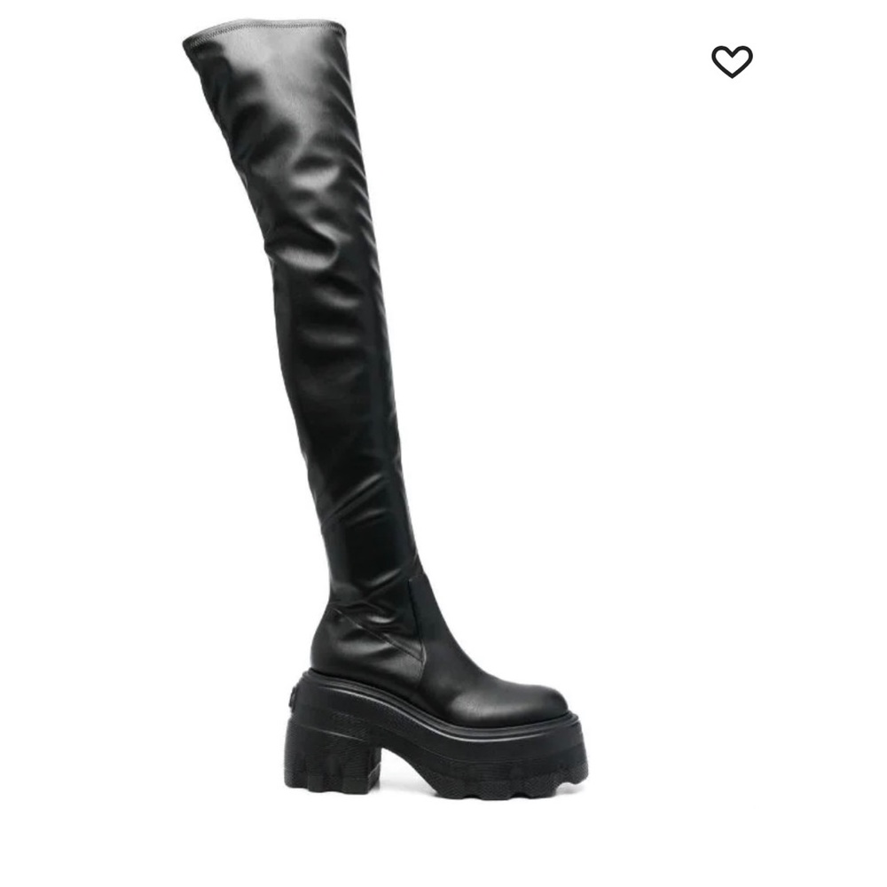 Casadei thigh high black platform boots